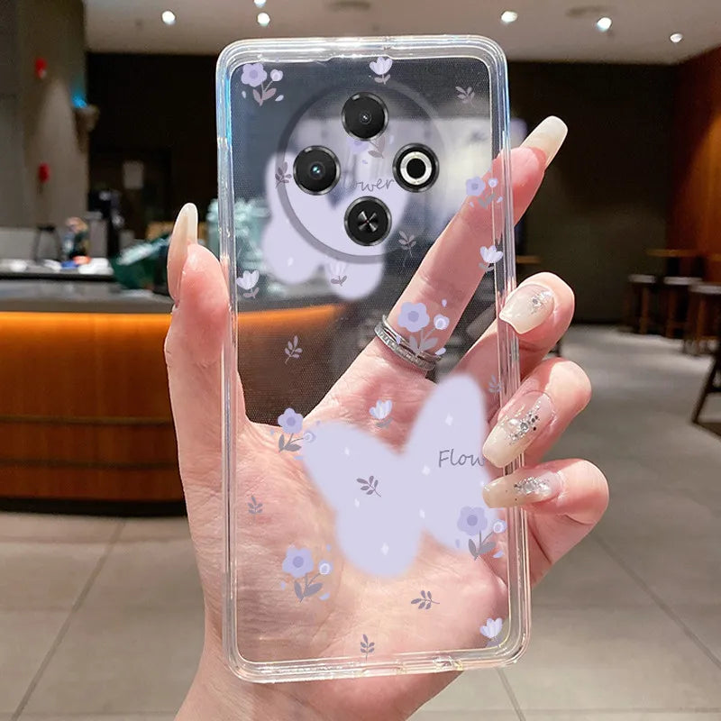 For Tecno Spark 30C Case kl5 kl5n Aesthetic Butterfly Flower Clear Soft Silicone Back Cover Techno Spark 30C Phone Case k15 k15n by FLIPSTYLEZLLC