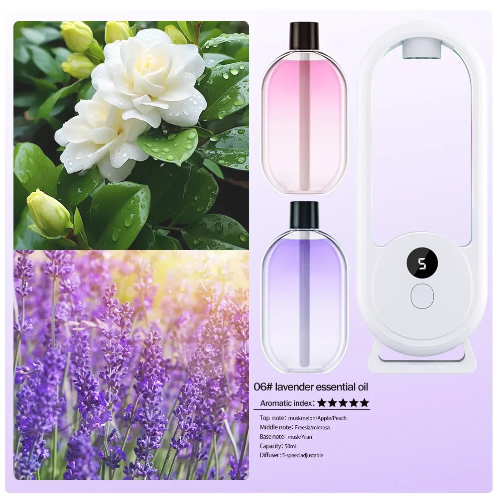 Rechargeable portable aroma diffuser Essential Oil Aromatherapy machine Timed air freshener to remove odors 5 modes timed spray by FLIPSTYLEZLLC