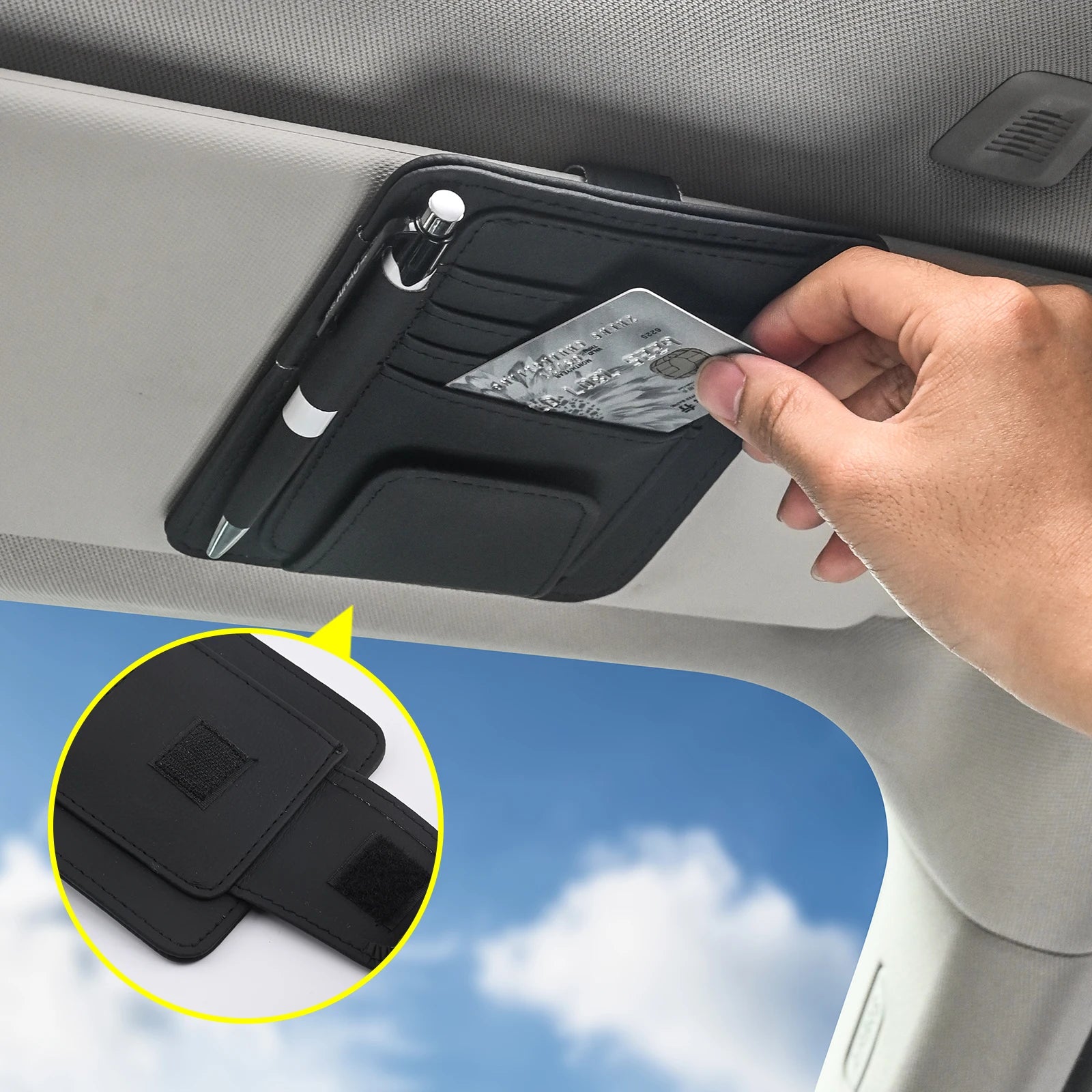 Car Visor Organizer Multi-Pocket Pouch Bag Card Glasses Storage Holder by AliExpress