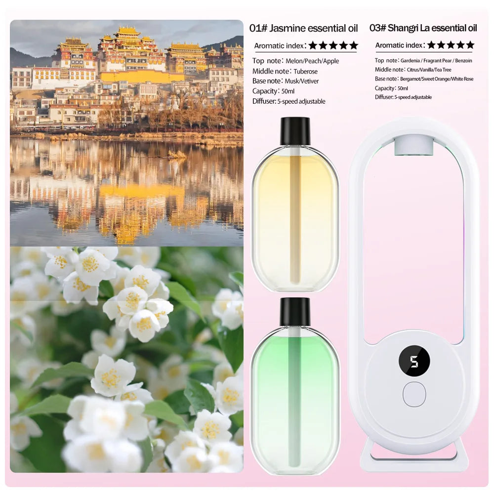 Rechargeable portable aroma diffuser Essential Oil Aromatherapy machine Timed air freshener to remove odors 5 modes timed spray by FLIPSTYLEZLLC