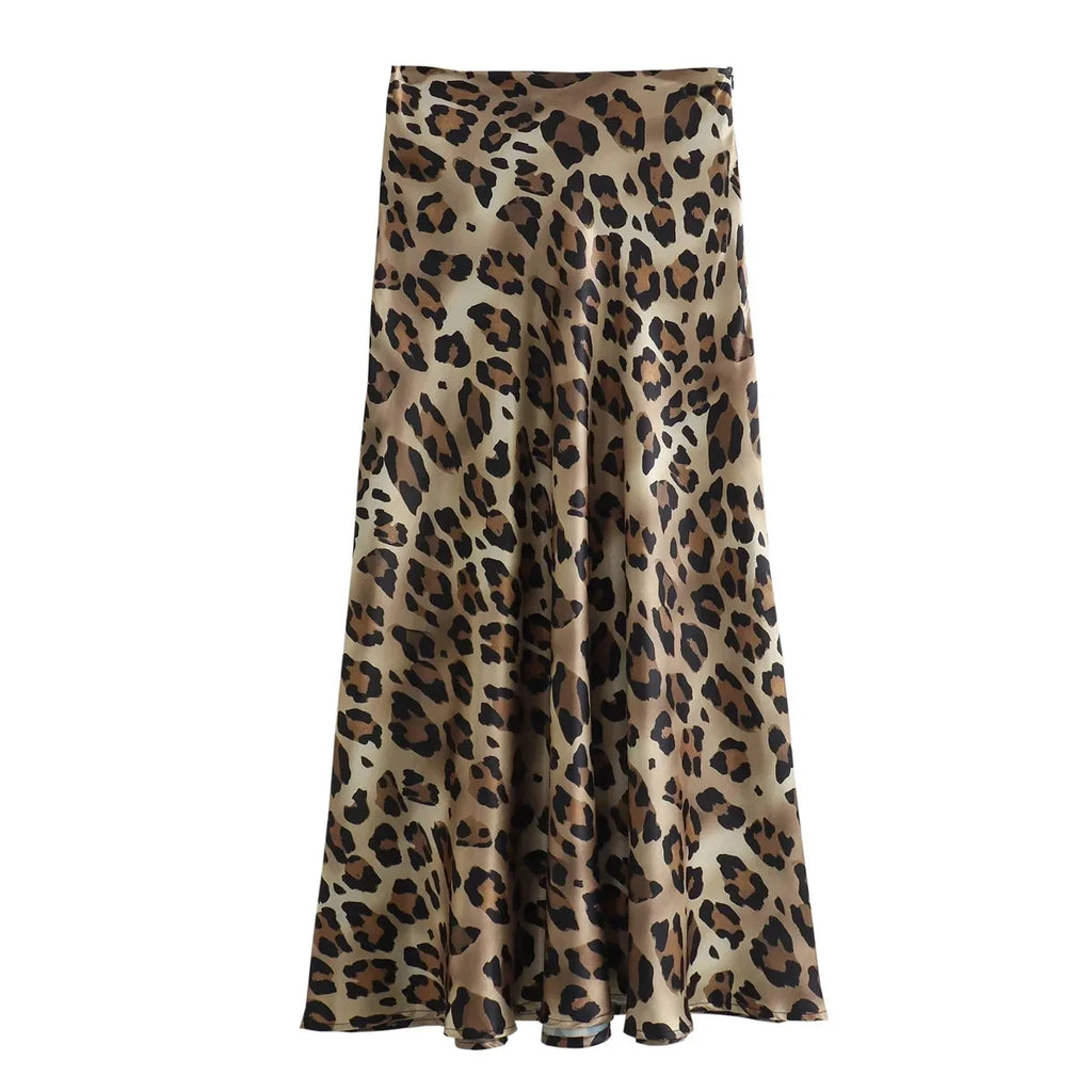 HH Women Fashion Leopard Print Skirt Vintage High Waist Midi Skirts Elegant Women Summer Casual Streetwear Skirt by Urban Fashion Icon
