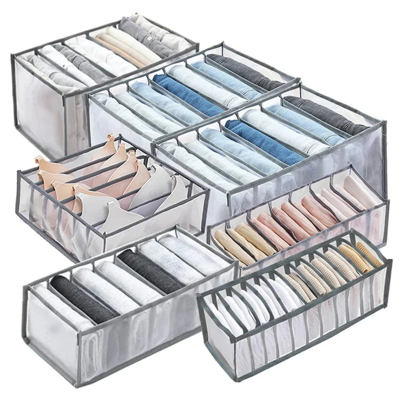 6-Grid Foldable Drawer Divider Underwear Storage Box, Wardrobe Organizer for Bras, Socks & Lingerie, Closet Storage Container by FLIPSTYLEZLLC