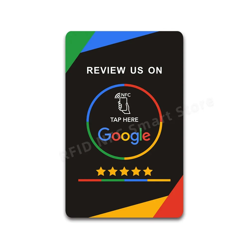 NFC Station table Tag 13.56Mhz programmable Compatible Google Review Card NFC Reviews display bending Card Acrylic Table Sticker by FLIPSTYLEZLLC