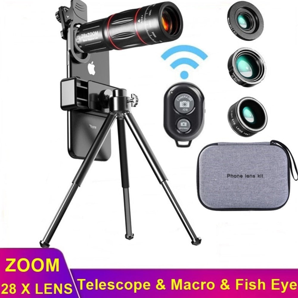 Dragon Bluetooth Ultra HD 28X Zoom Telescope Lens Tripod Kit by Yellow Pandora