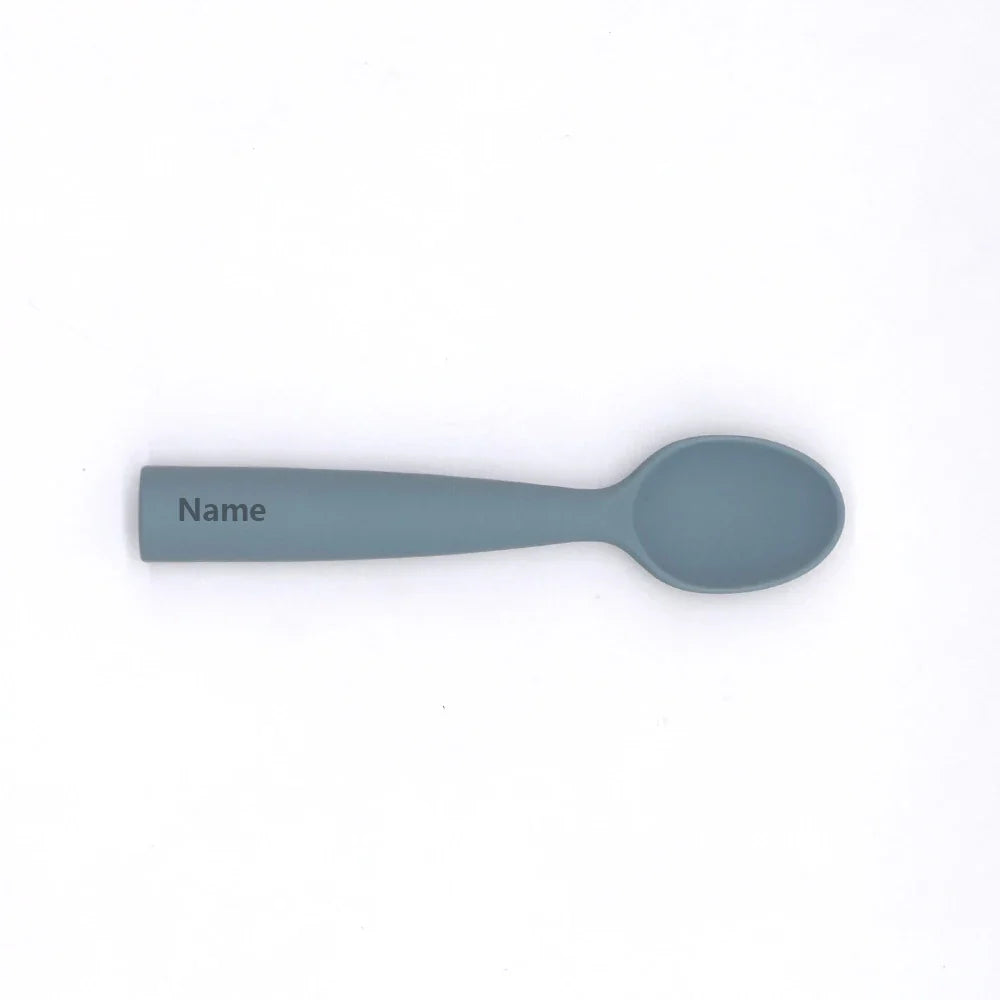 Silicone Spoon Personalized Custom Name Silicone Material Soft Spoon Baby Practice Use Suitable by FLIPSTYLEZLLC