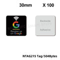 NFC215 Google Review Stickers 504Bytes 30mm Waterproof NFC Review Sticker Review Us on Google Sticker 13.56MHz NFC Tags Stickers by FLIPSTYLEZLLC