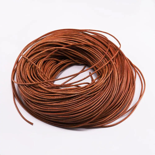 2/5 Meters/Lot 1-6mm Genuine Cow Leather Round Thong Cord DIY Bracelet by AliExpress
