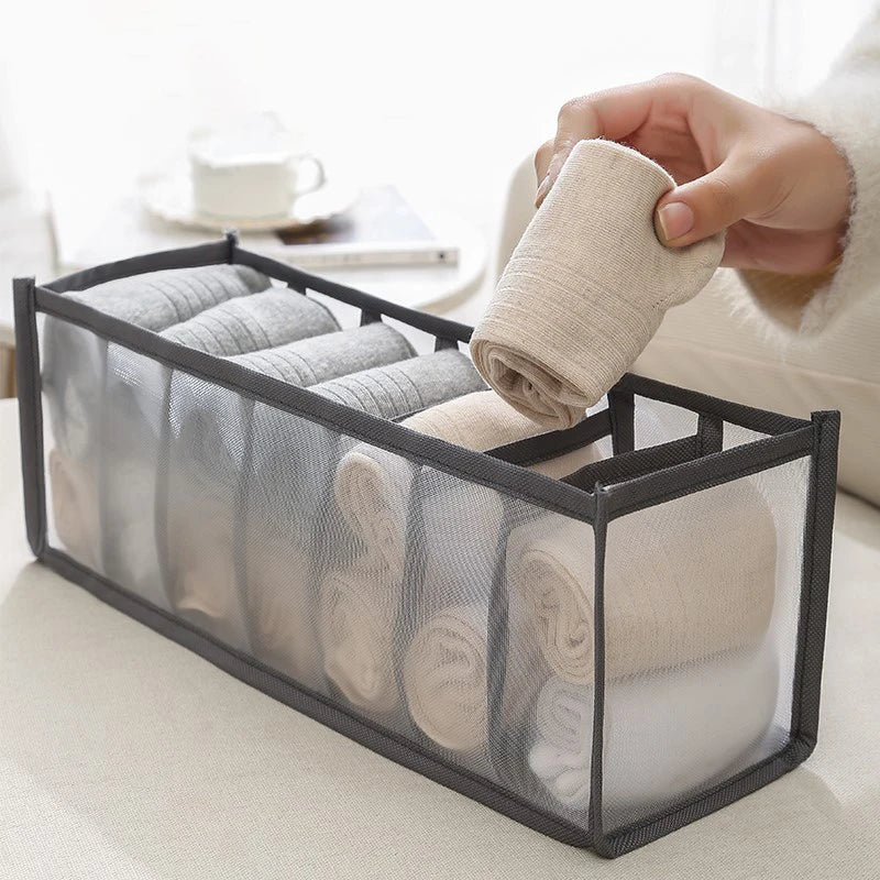 6-Grid Foldable Drawer Divider Underwear Storage Box, Wardrobe Organizer for Bras, Socks & Lingerie, Closet Storage Container by FLIPSTYLEZLLC