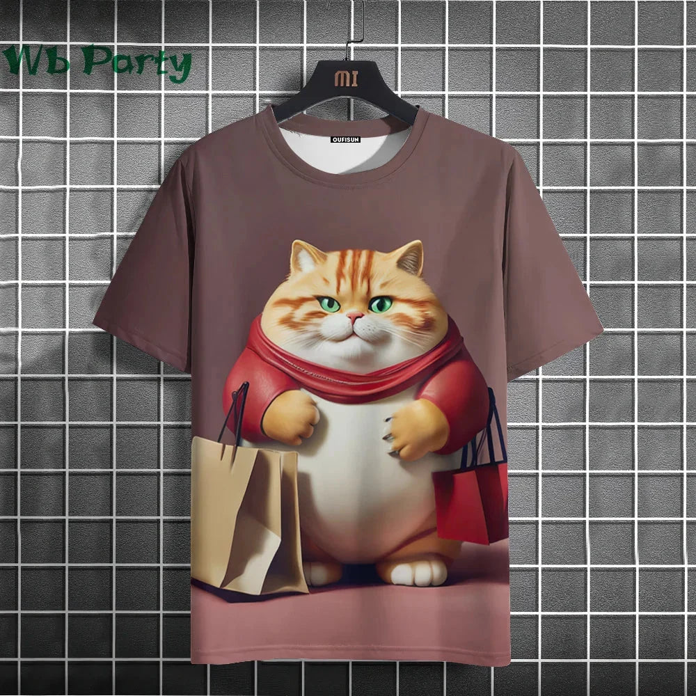 Cat Print shirts - Y2K Graphic T-Shirt by FitiqueFit