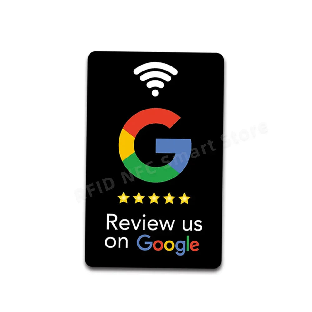 NFC Station table Tag 13.56Mhz programmable Compatible Google Review Card NFC Reviews display bending Card Acrylic Table Sticker by FLIPSTYLEZLLC