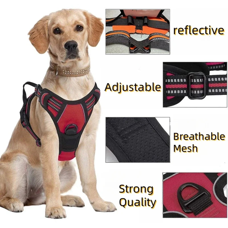 No Pull Dog Harness Large Dog Harnesses Heavy Duty Reflective Easy Control Handle for Large Dog Walking Medium Dogs Pet Supplies by FLIPSTYLEZLLC