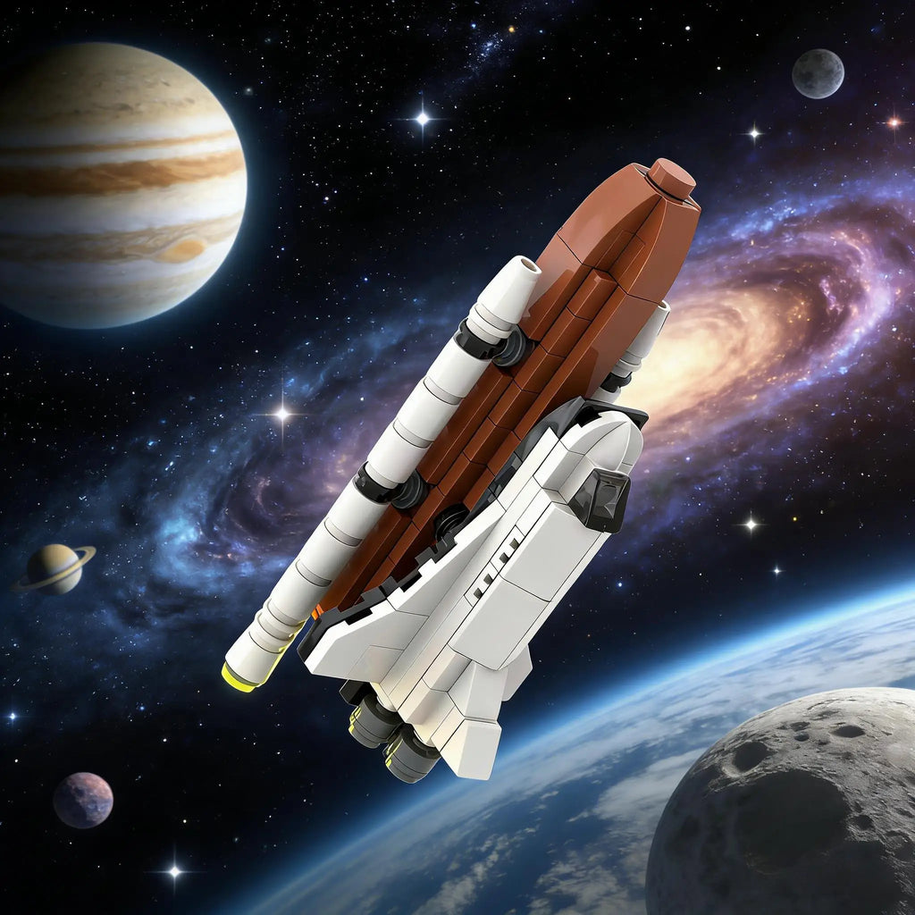 Moc Space Shuttle Model Building Blocks DIY Tech Custom Puzzle Space Shuttles Rocket Aircraft Rocket Propelled Plane Gifts by FLIPSTYLEZLLC