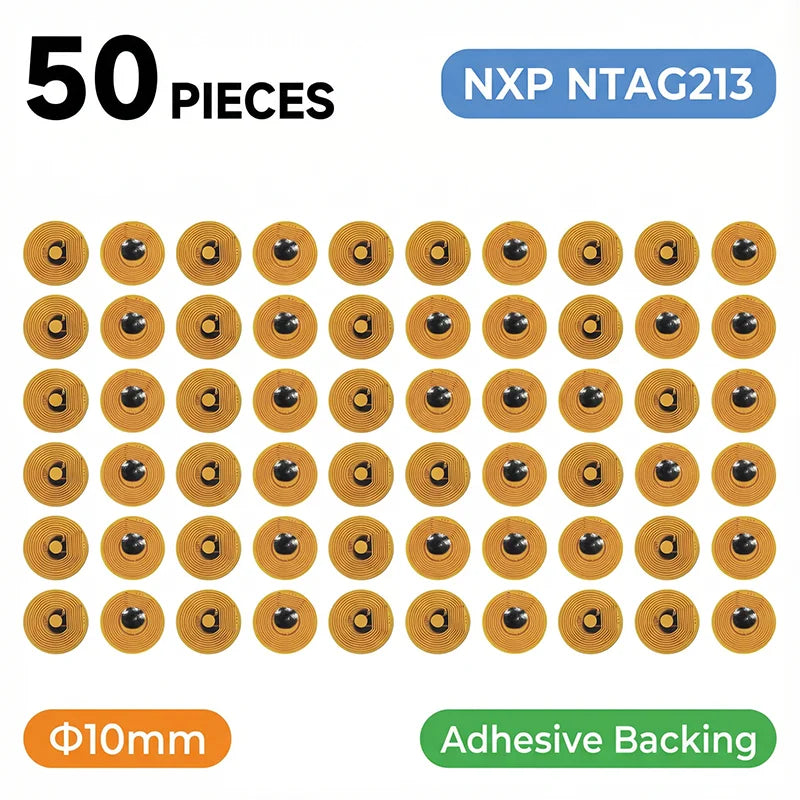 10mm FPC NFC Tag Ntag213 Rewritable Sticker for Iphone Android Devices by FLIPSTYLEZLLC