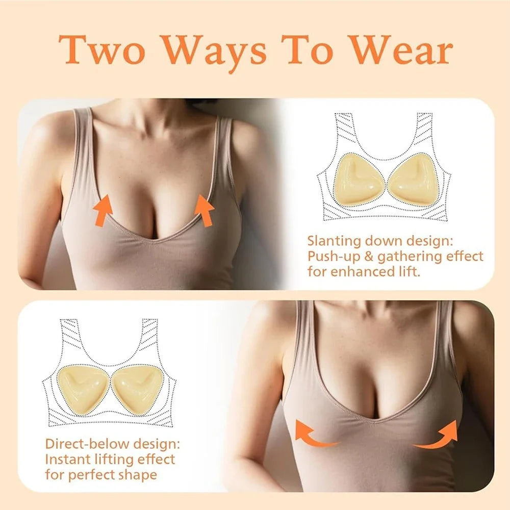 Double Sided Sticky Bra Inserts Push Up Adhesive Bra Pads Breast Enhancer Pads Cup Add Up for Bikini Swimsuit Strapless Dress by Urban Fashion Icon
