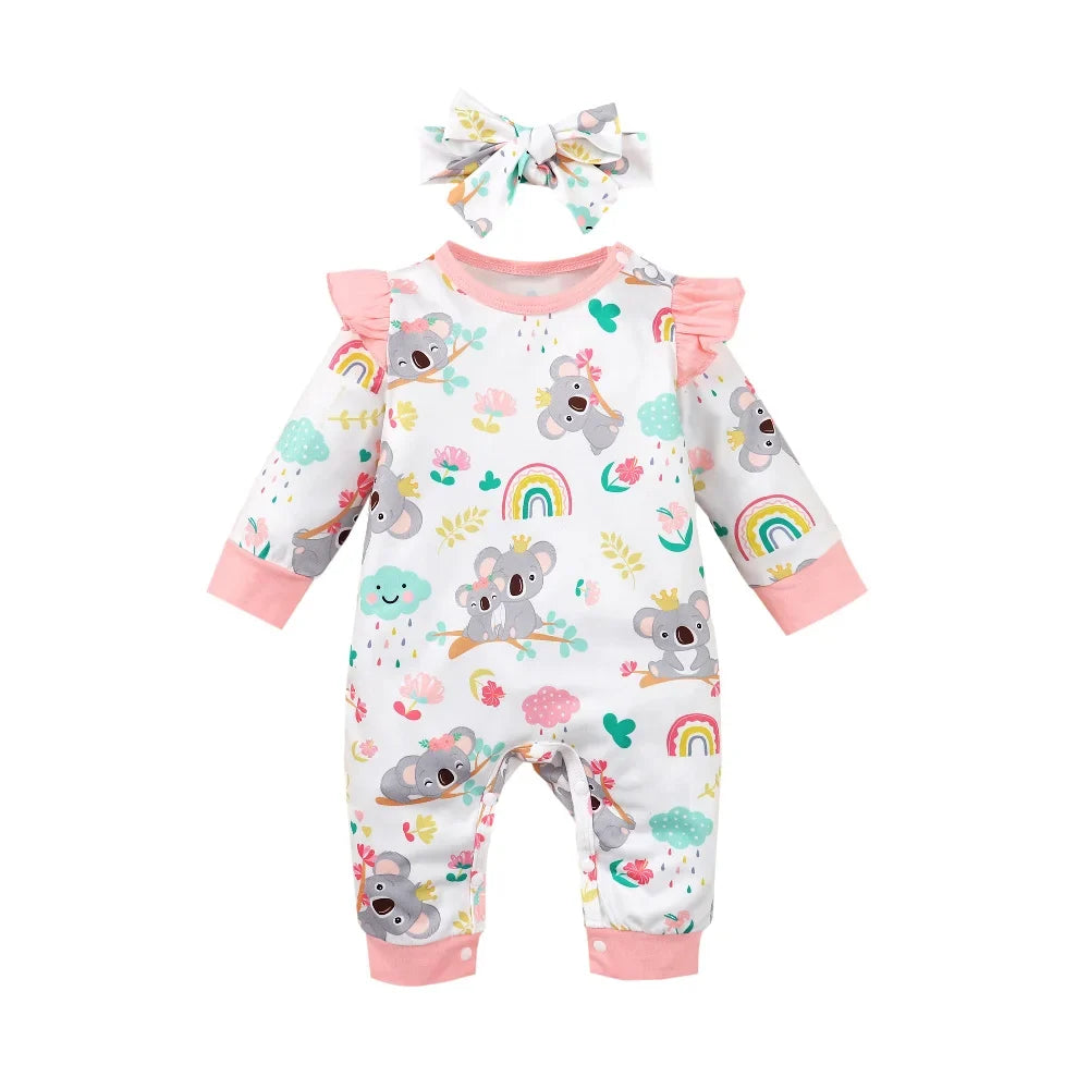 0-12 Months Newborn Baby Girl Clothes Long Sleeves Cute Cartoon by FLIPSTYLEZLLC