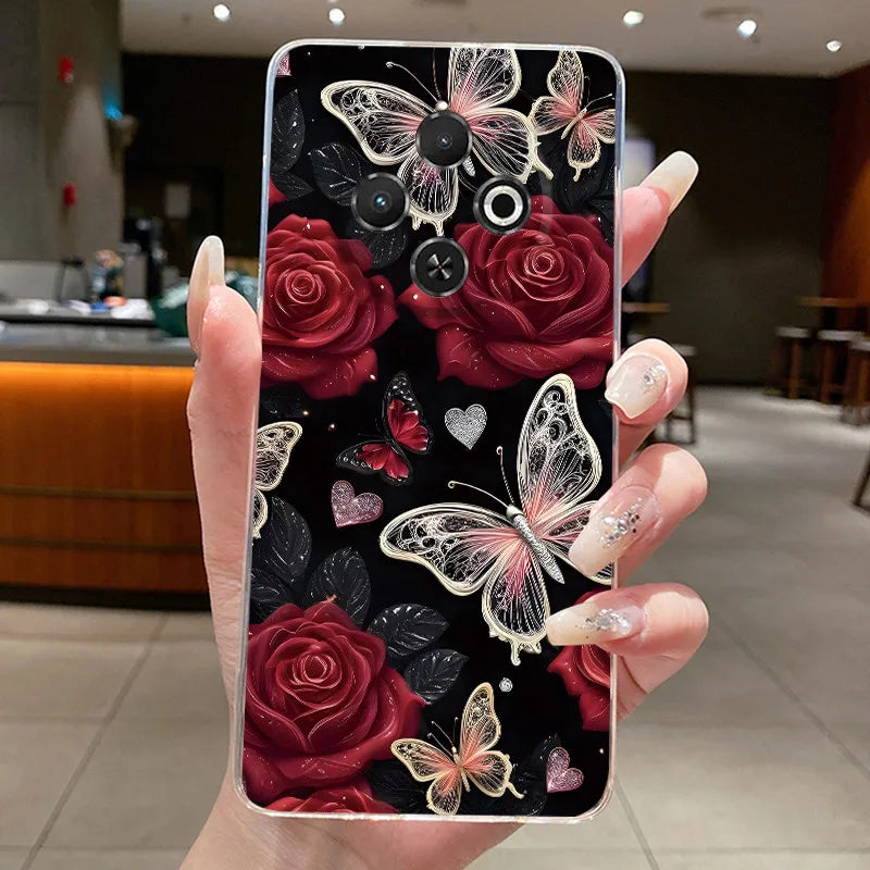 For Tecno Spark 30C Case kl5 kl5n Aesthetic Butterfly Flower Clear Soft Silicone Back Cover Techno Spark 30C Phone Case k15 k15n by FLIPSTYLEZLLC