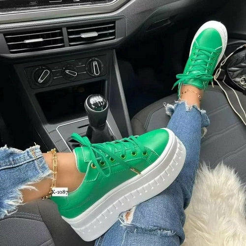 Casual Platform Women's Shoes Flat Womens Sneakers by Silver Juneberry
