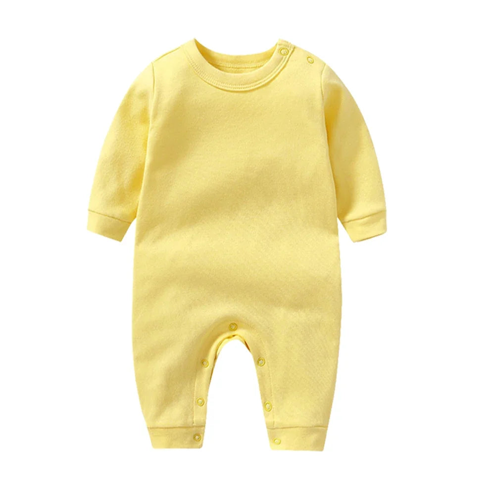 100% Cotton Baby Girl Jumpsuit Boy Rompers Solid Grows One-Pieces Newborn Sleepsuits Roupa De Bebe Jumpers Spring Autumn White by FLIPSTYLEZLLC