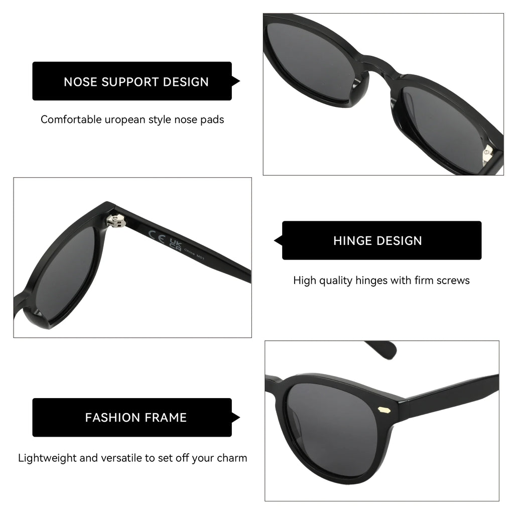 ZENOTTIC Classical High-quality Acetate Polarized Sunglasses Unisex UV400 Protection Shade Retro Round Sun Glasses ZS6211 by FLIPSTYLEZLLC