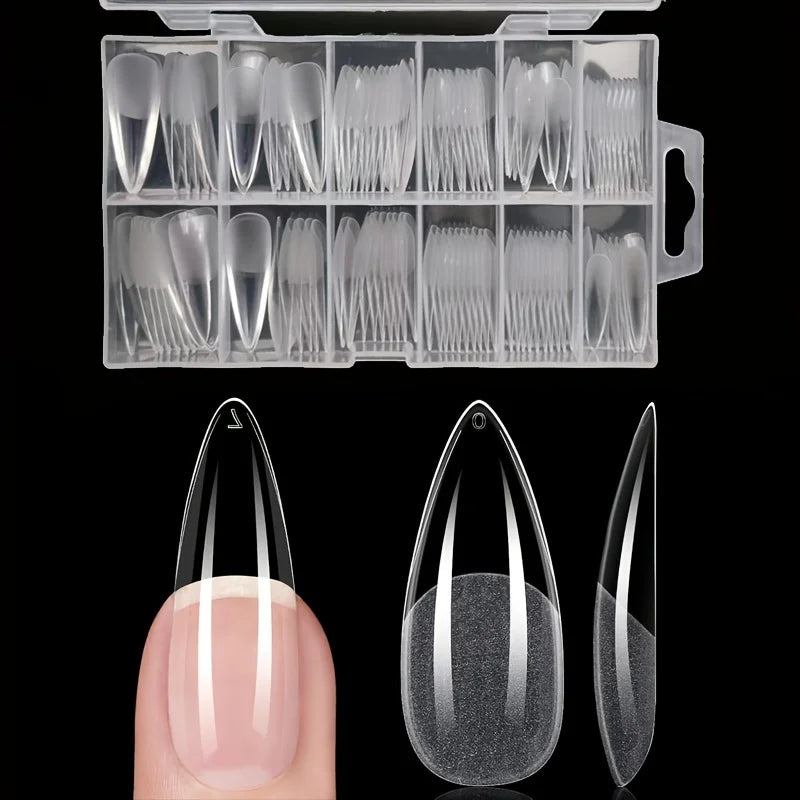 120Pcs Full Cover Press On Nail Tips Stiletto Almond Square Coffin French False Fake Soak Off Gel Nail Extension Tips Capsule by AliExpress