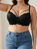 Plus Size Lace Women's Bra Thin Cup Push-up Bra Underwire Side Support Wide Strap Comfortable Bra Women by Ladyez