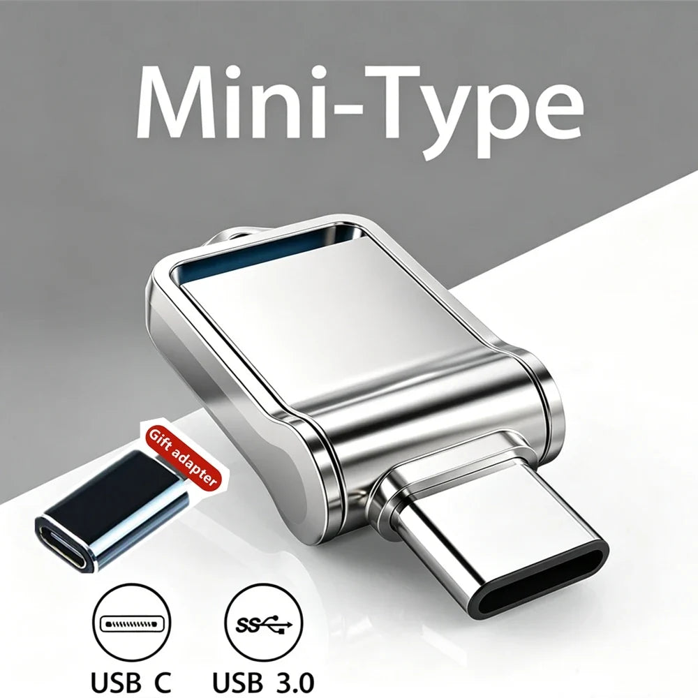 Mini 512GB OTG USB Flash Drive USB 3.0 Type C For iPhone iPad 32G 128GB 256GB Pendrive Samsung Android Laptop Memory Phone Stick by FLIPSTYLEZLLC
