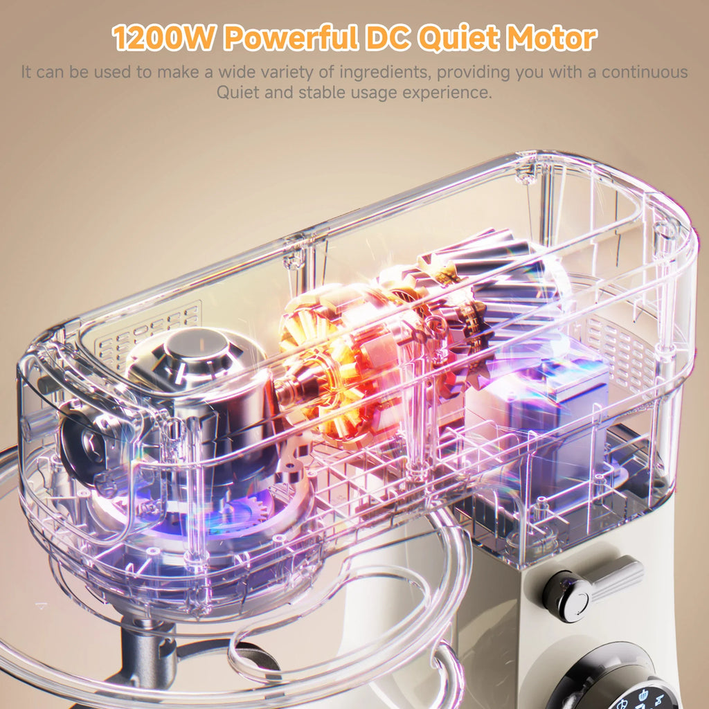 BioloMix 7L Stand Mixer for Baking 1200W DC Motor with Dough Hook Whisk Beater Meat Grinder Attachment - Food Mixer by FLIPSTYLEZLLC