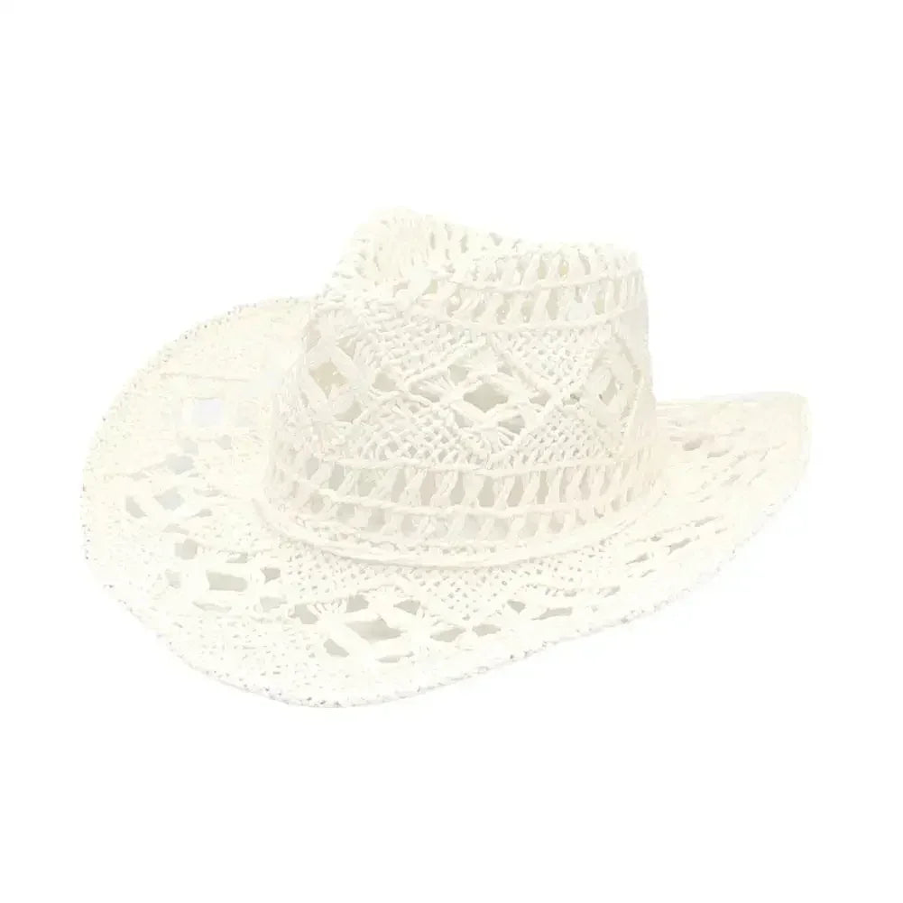 Summer Outdoor Men Women Hand-woven Western Cowboy Straw Hats Wide Brim Breathable Beach Jazz Cap Sun Protection Hat (Copy) by Goddess Imports Marketplace