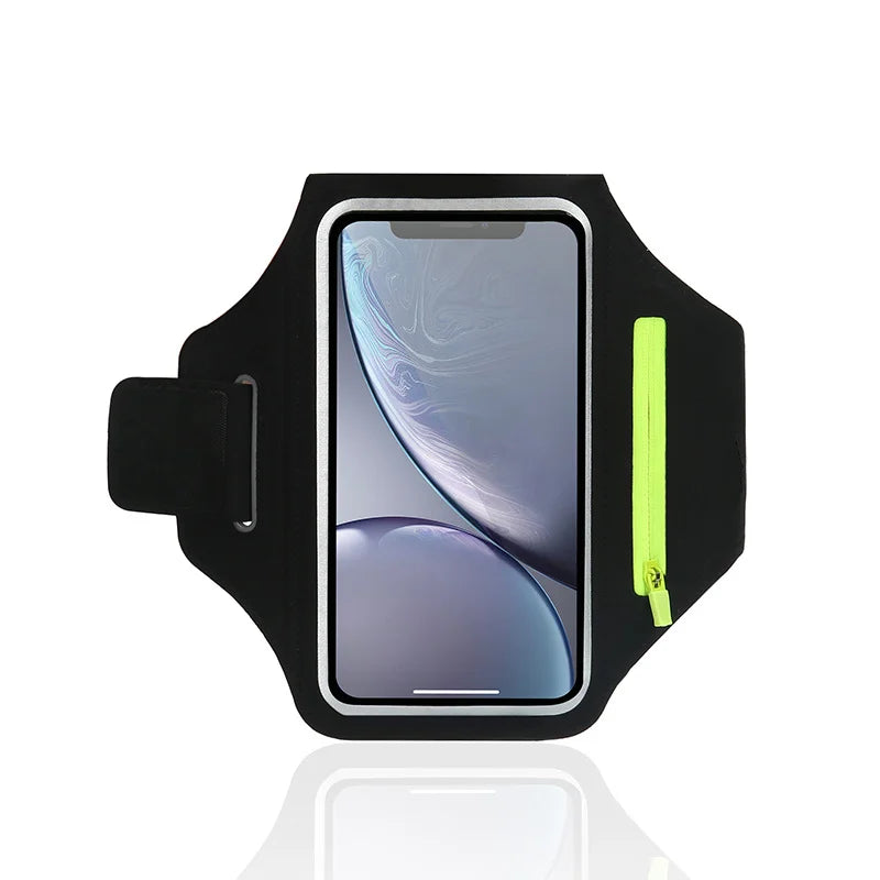 Cell Phone Running Armband Holder for iPhone 17 16 15 14 Pro Max Galaxy S25 S24 Sweatproof Arm Band with Card/Key Bag by FLIPSTYLEZLLC