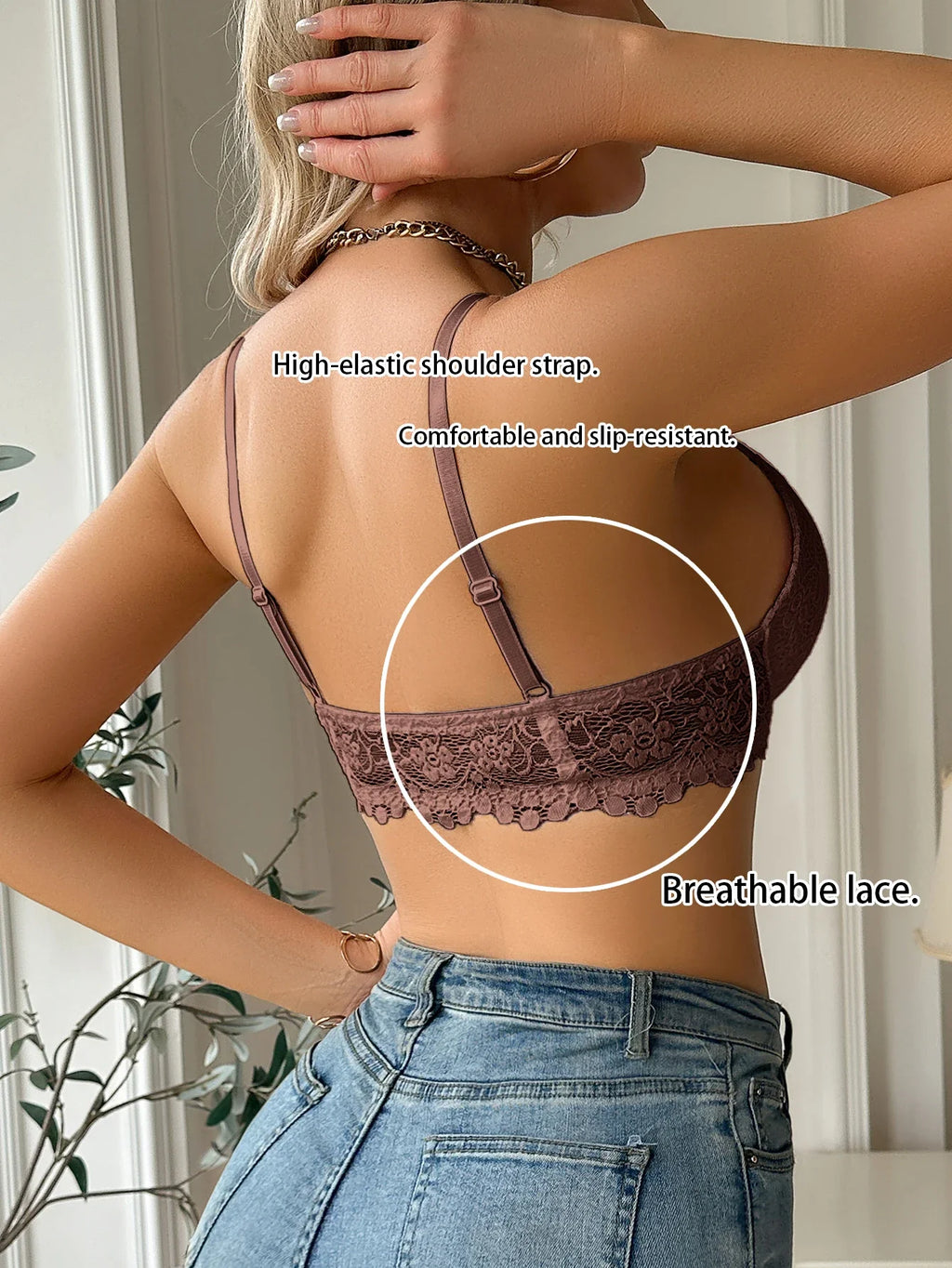 Modern Women's Lace Bra, Sexy Front-Clasp Push-Up Bra, Non-Padded, Breathable, Comfortable, Elegant, Sexy Lingerie Top by Ladyez