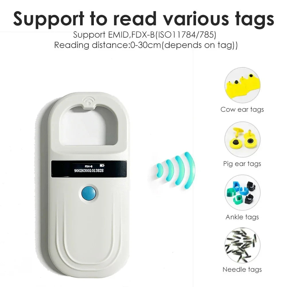 Pet ID Chip Digital Scanner USB RFID Dog Cat Animal Handheld 134.2KHz Identification Tag Card Reader Chip by FLIPSTYLEZLLC