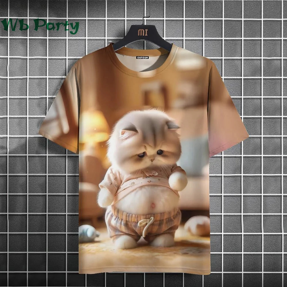 Cat Print shirts - Y2K Graphic T-Shirt by FitiqueFit