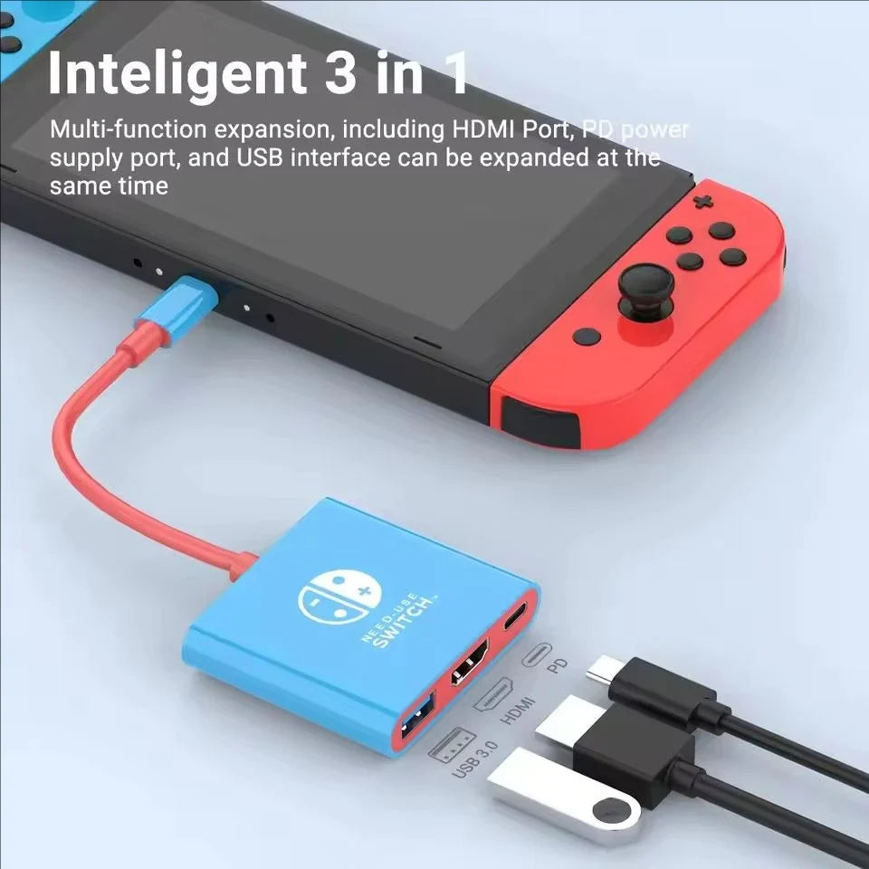 Switch1 Dock 4K HDMI USB 3.0 Hub Adapter USB C Splitter TV Portable Docking Station for Nintendo Laptops PC iPad MacBook Air Pro by FLIPSTYLEZLLC