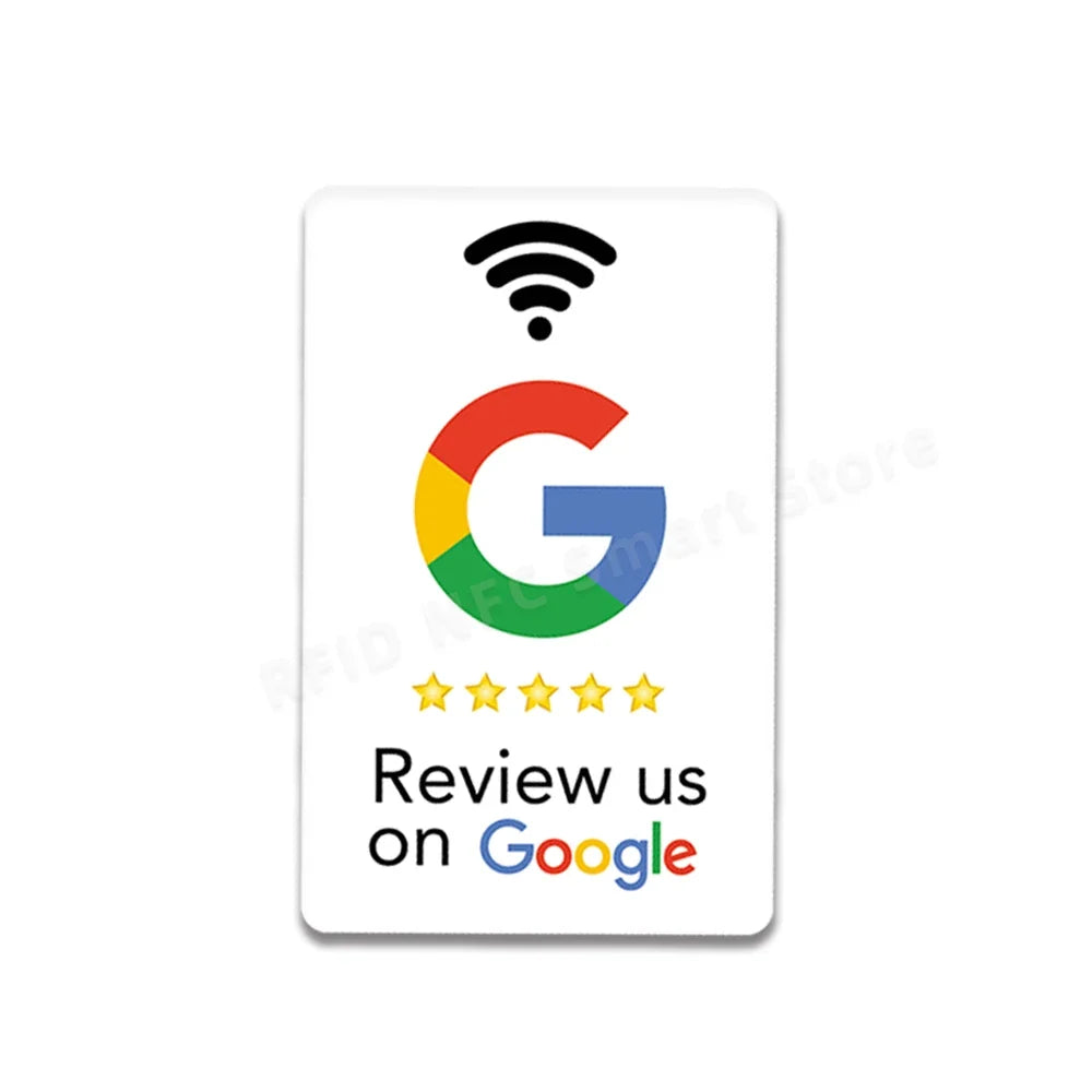 NFC Station table Tag 13.56Mhz programmable Compatible Google Review Card NFC Reviews display bending Card Acrylic Table Sticker by FLIPSTYLEZLLC