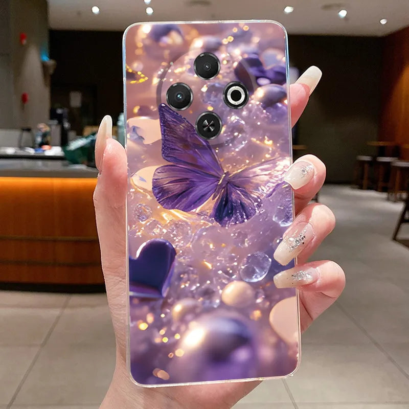 For Tecno Spark 30C Case kl5 kl5n Aesthetic Butterfly Flower Clear Soft Silicone Back Cover Techno Spark 30C Phone Case k15 k15n by FLIPSTYLEZLLC