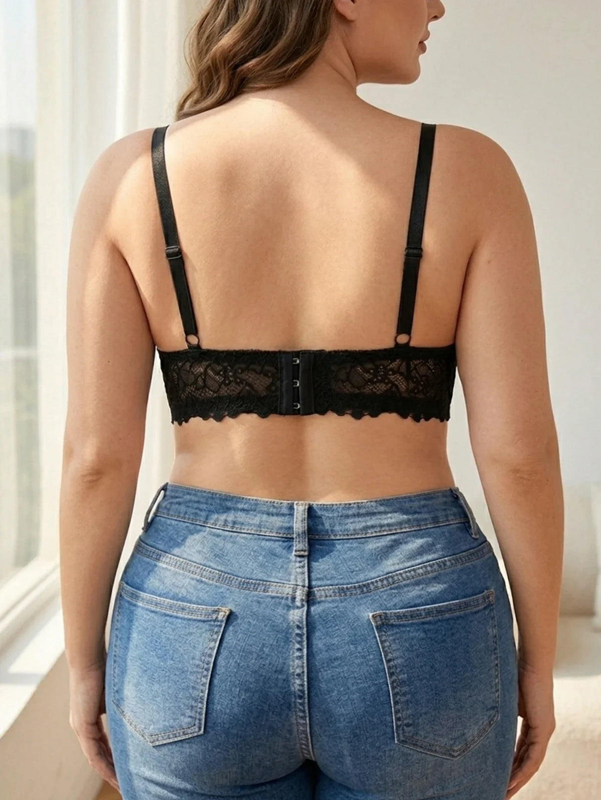 Plus Size Lace Women's Bra Thin Cup Push-up Bra Underwire Side Support Wide Strap Comfortable Bra Women by Ladyez