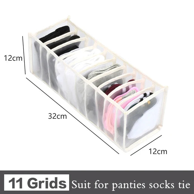 6-Grid Foldable Drawer Divider Underwear Storage Box, Wardrobe Organizer for Bras, Socks & Lingerie, Closet Storage Container by FLIPSTYLEZLLC