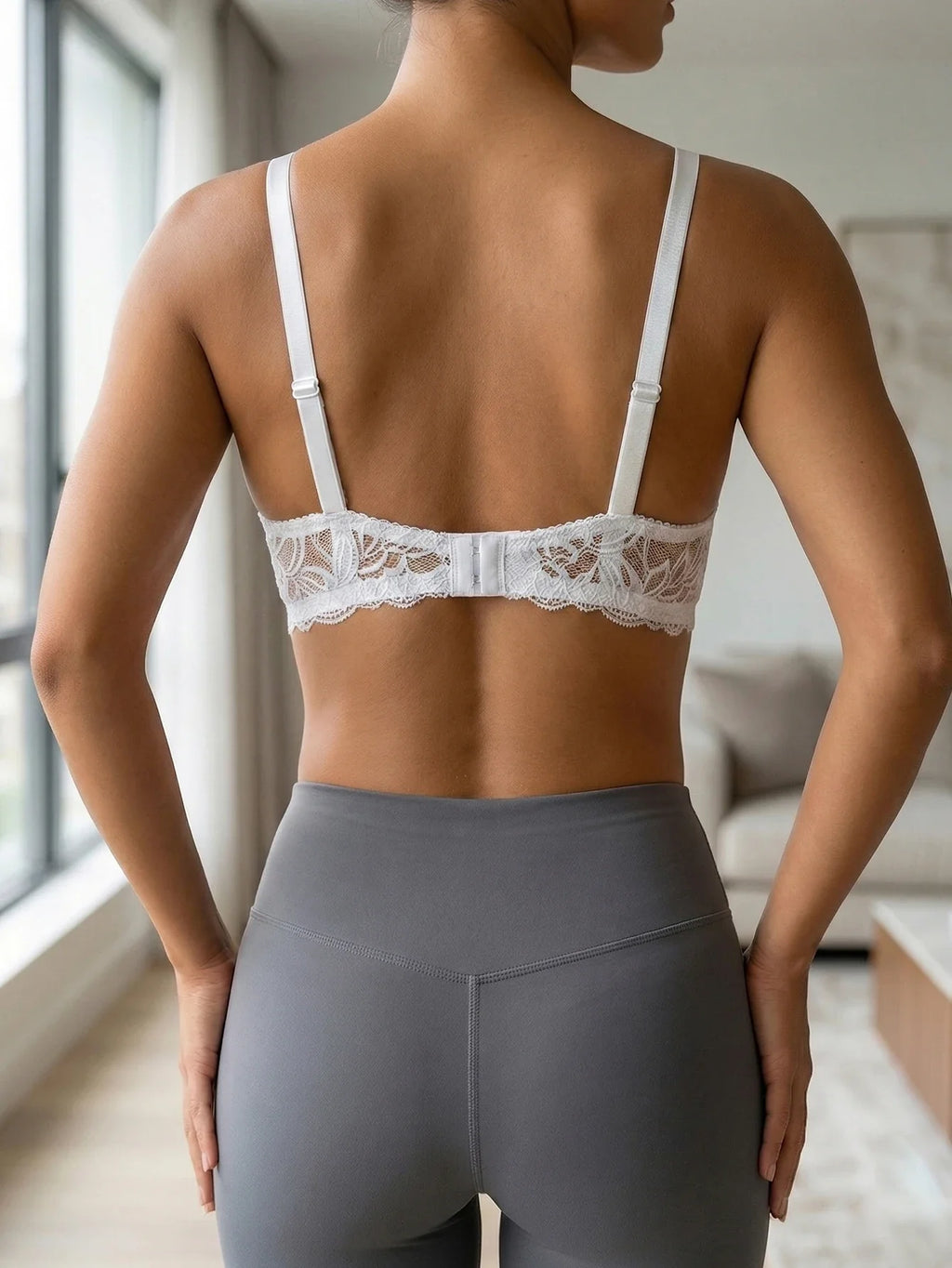 French Women's Lace Trim Push Up Bra Sexy Mesh Underwire Underwear Comfy Thin Padding Floral Lace Lingerie Bra by Ladyez