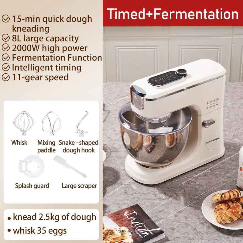 SUNATUR 8L Stand Mixer Machine 2000W Electric Kitchen Blender Household Auto Dough Kneading Egg Beating Cream All-in-One Mixer by FLIPSTYLEZLLC