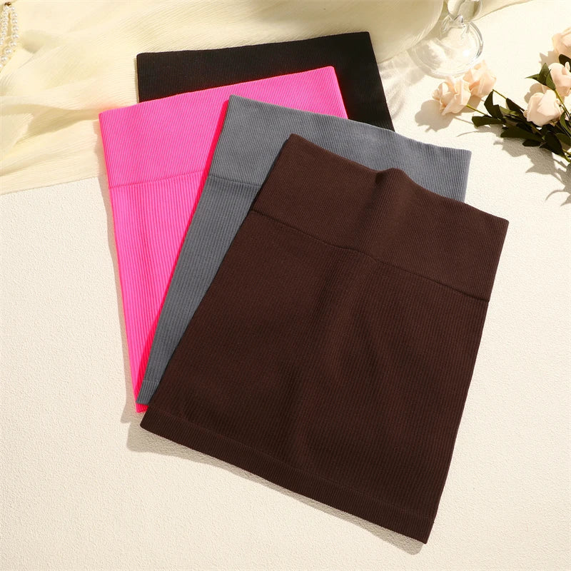 Women Ribbed Sexy High Waist Mini Slim Skirt,Versatile for Office Pencil Skirt Solid Color Soft Stretchy Short Skirt All-Season by Urban Fashion Icon