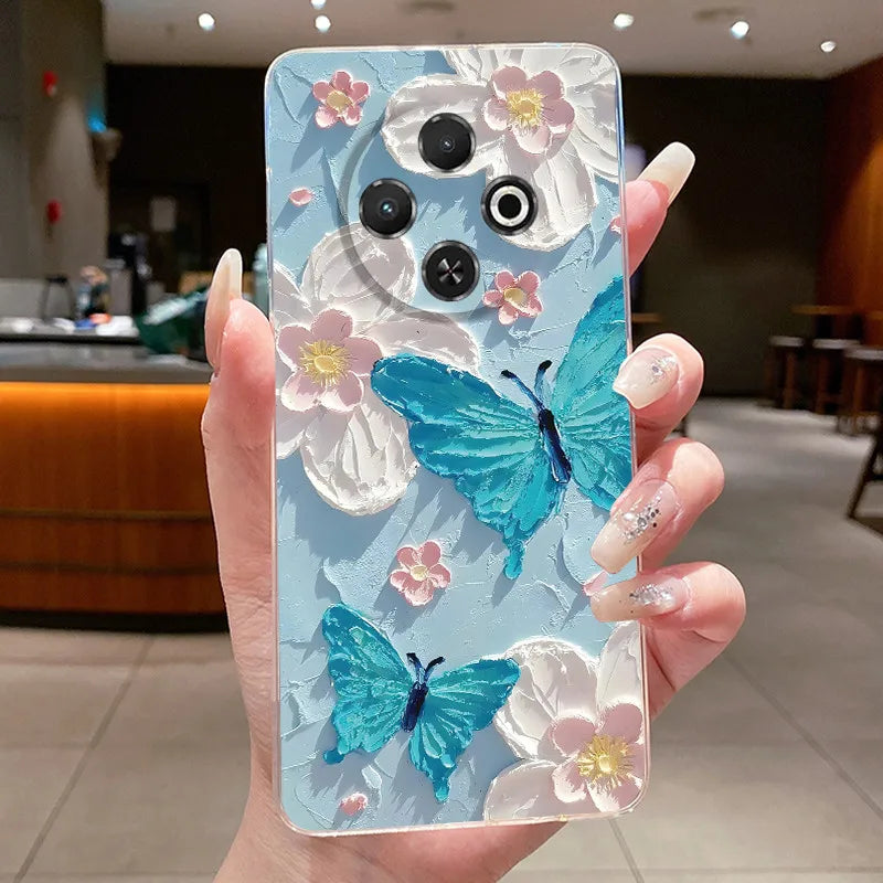 For Tecno Spark 30C Case kl5 kl5n Aesthetic Butterfly Flower Clear Soft Silicone Back Cover Techno Spark 30C Phone Case k15 k15n by FLIPSTYLEZLLC