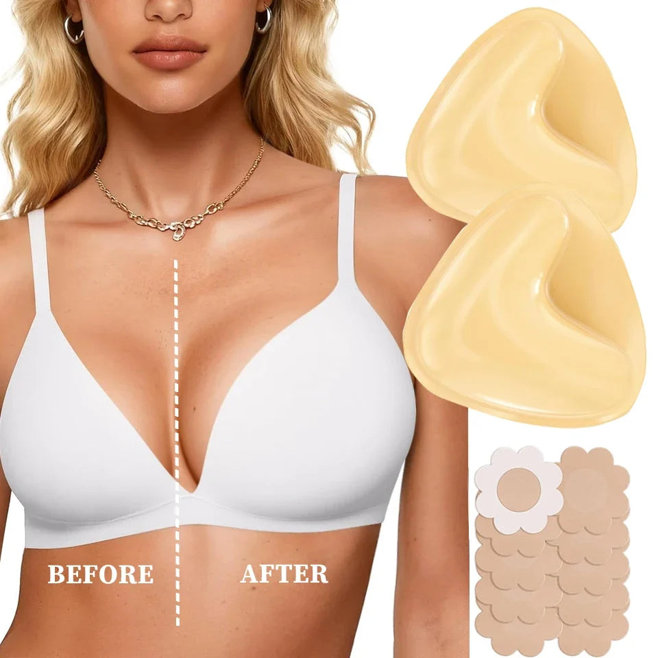 Double Sided Sticky Bra Inserts Push Up Adhesive Bra Pads Breast Enhancer Pads Cup Add Up for Bikini Swimsuit Strapless Dress by Urban Fashion Icon