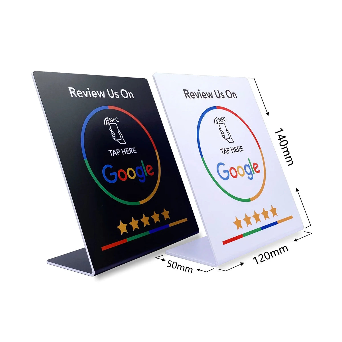 5YOA Google Review Card NFC station 13.56Mhz programmable table NFC Google Reviews display bending card standing brand bracket by FLIPSTYLEZLLC