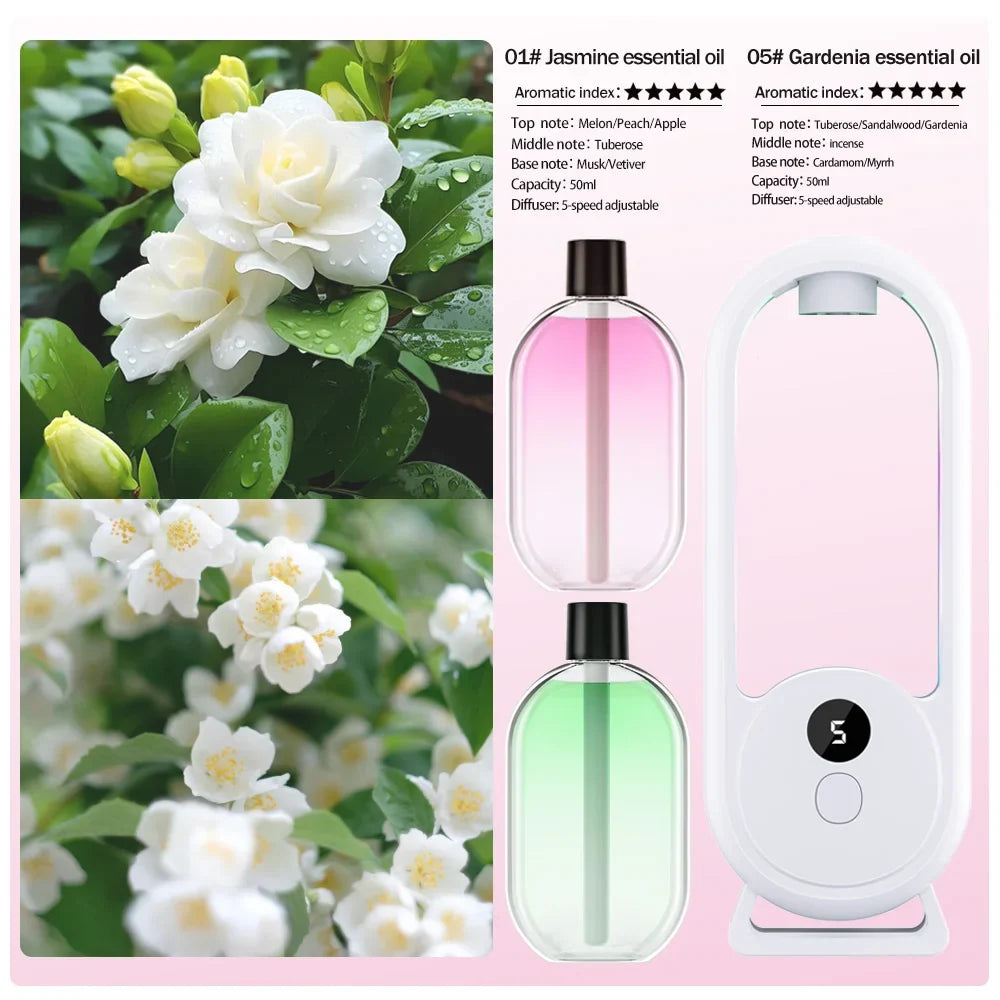 Rechargeable portable aroma diffuser Essential Oil Aromatherapy machine Timed air freshener to remove odors 5 modes timed spray by FLIPSTYLEZLLC