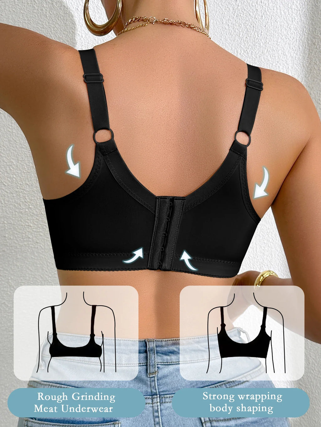 A B C D Cup Women's Plus size Sexy Bras Lace trim Push-Up bra for Women Side support and minimizer Comfortable Women's Lingerie by Ladyez