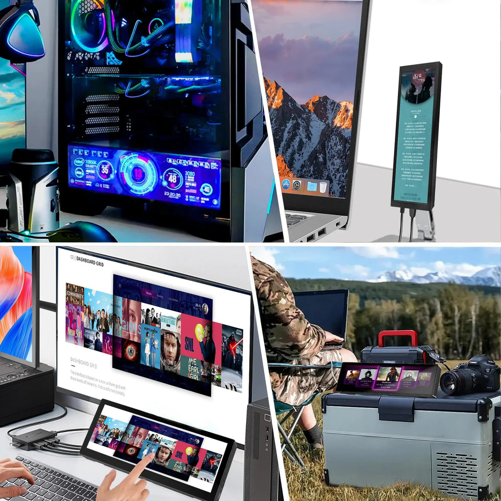 11.3/7.84/8.8 Inch Portable Monitor Long Stretched Strip Display by FLIPSTYLEZLLC