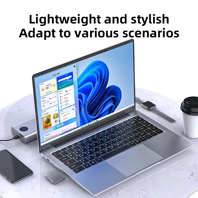 Xiaman Ultra Slim Windows 11 Laptop Computer 14.1" 12GB RAM 1TB 2TB SSD Intel A3950 Notebook 1920*1080 Office Study Computer PC by FLIPSTYLEZLLC