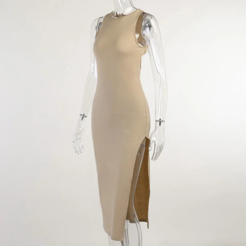 Y2K solid Sexy slit Club Party Night Wrap Bodycon Dress by nowadaysfashion