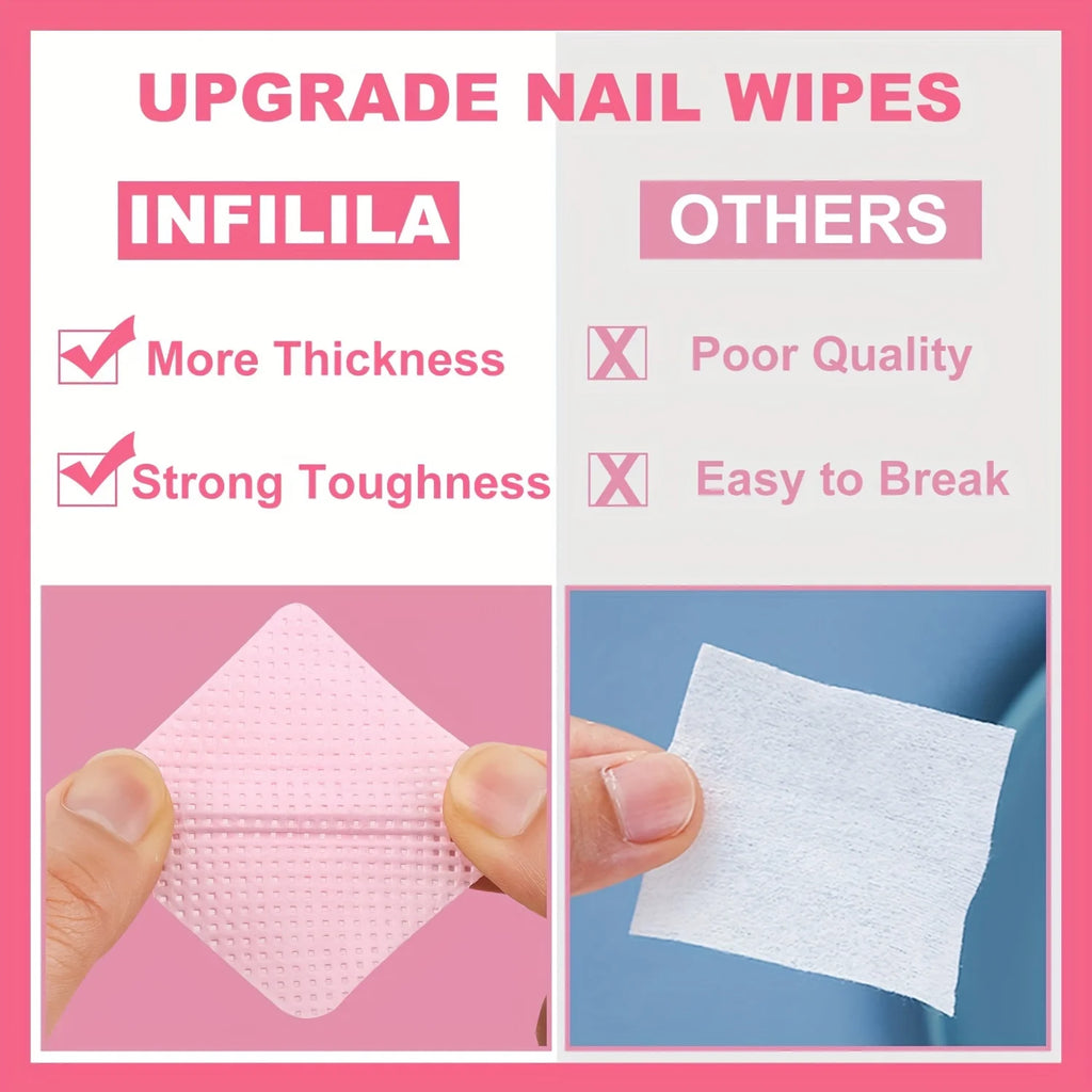 20/600pcs Lint-Free Nail Wipes Gel Cleansing Tissues Aluminum-Free Nail Polish Remover Pads for NaiArt Beauty Cleaning Care Tool by AliExpress
