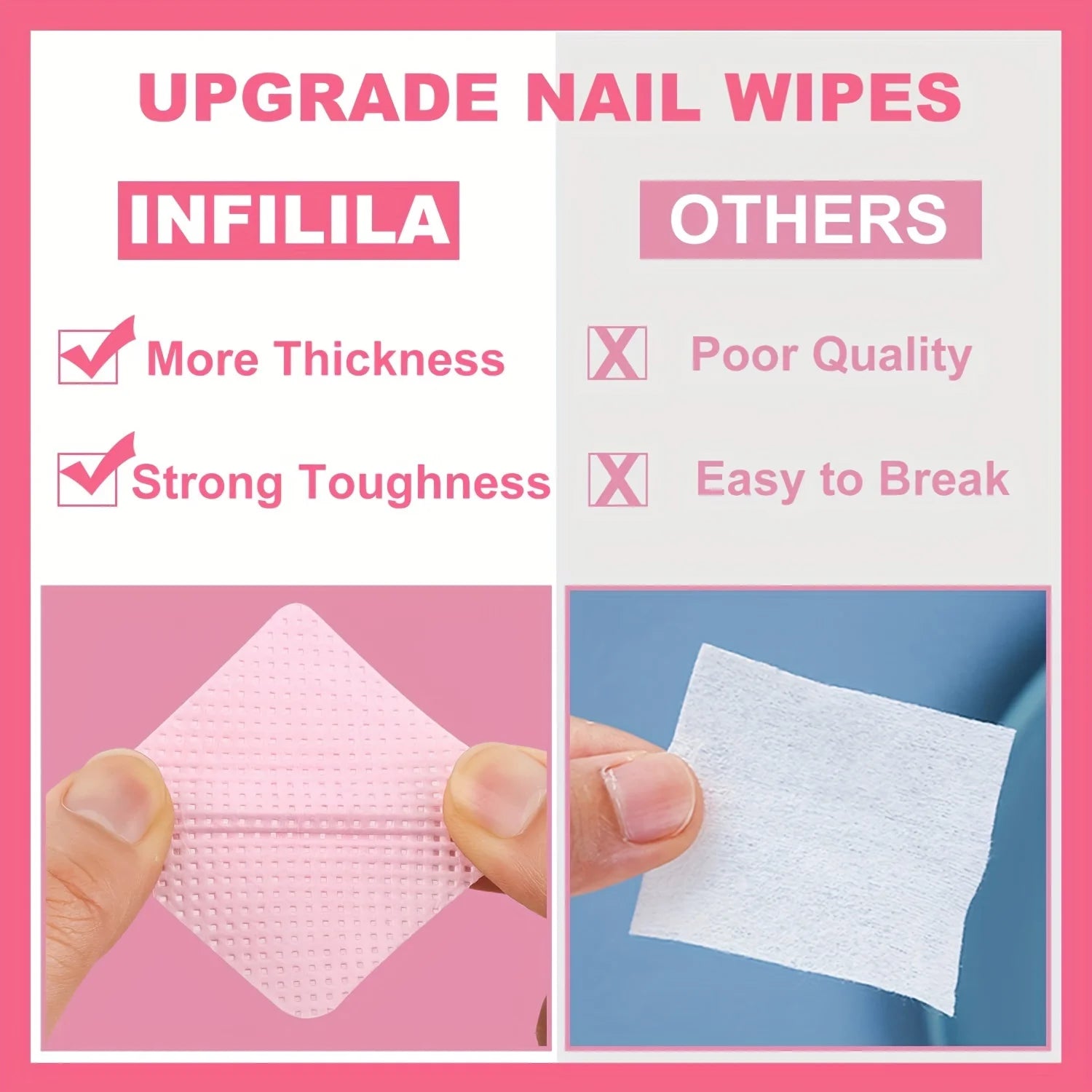 20/600pcs Lint-Free Nail Wipes Gel Cleansing Tissues Aluminum-Free Nail Polish Remover Pads for NaiArt Beauty Cleaning Care Tool by AliExpress